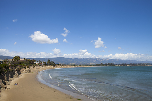 Sunny view looking toward UCSB from Goleta Beach